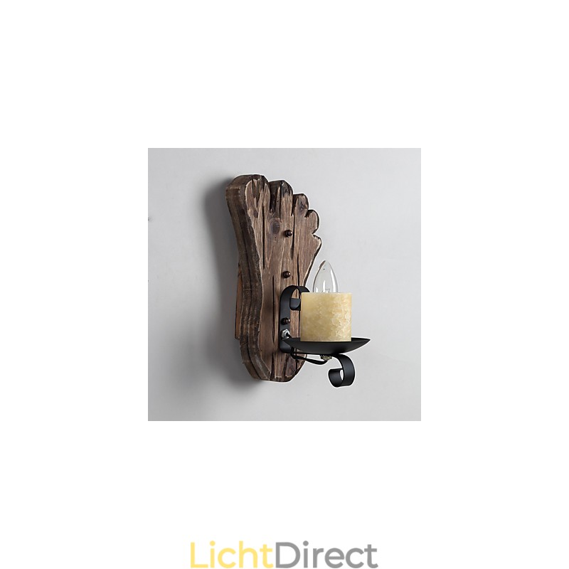 Enkele kop industriële vintage retro houten metalen schilderij kleur wandlamp voor de thuishotel gang decoreren wandlamp