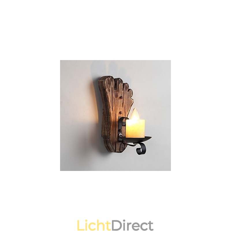 Enkele kop industriële vintage retro houten metalen schilderij kleur wandlamp voor de thuishotel gang decoreren wandlamp