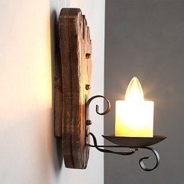 Enkele kop industriële vintage retro houten metalen schilderij kleur wandlamp voor de thuishotel gang decoreren wandlamp