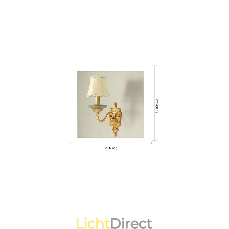 Eenvoudige landelijke traditionele klassieke messingfunctie voor mini-stijl uplight wandlampen wandlamp