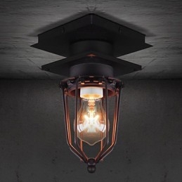 Retro Gesmede Wandlamp Enkele Kop Antieke Herinneringen Lamp Loft Amerikaans IJzer Vintage Kleine Kooien Plafondlamp