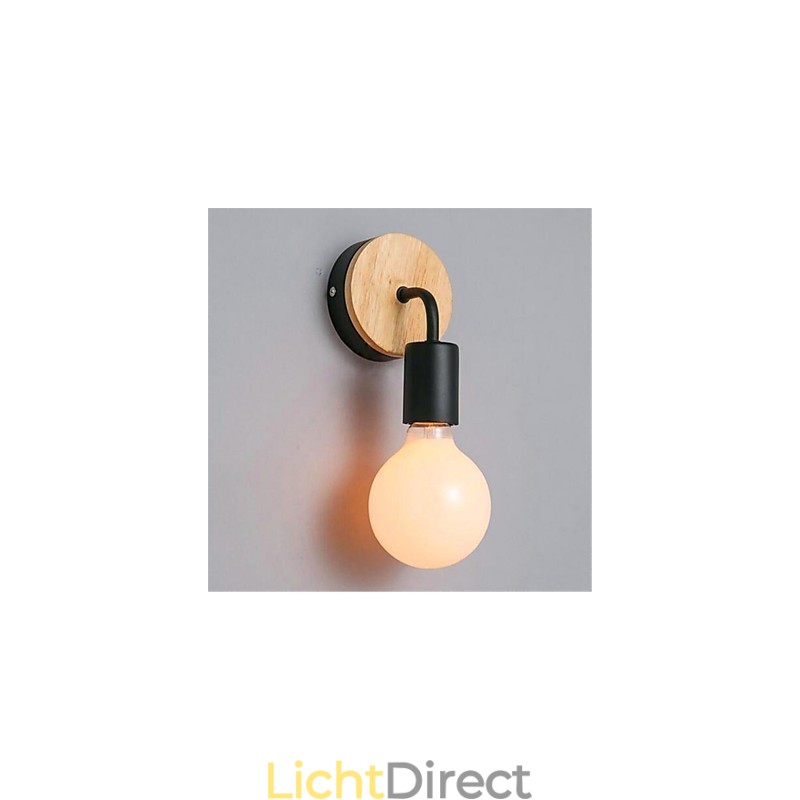 Moderne minimalistische creatieve persoonlijkheid hout ijzer lamp gang balkon slaapkamer nachtkastje ijzer wandlamp