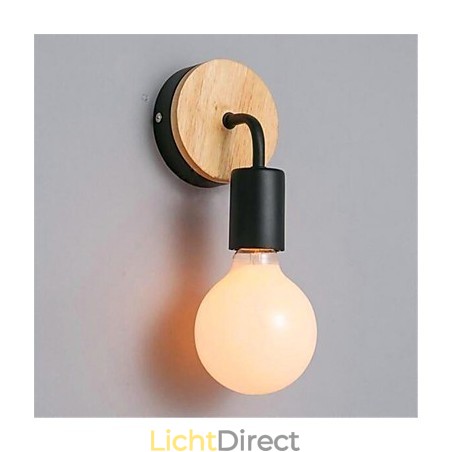 Moderne minimalistische creatieve persoonlijkheid hout ijzer lamp gang balkon slaapkamer nachtkastje ijzer wandlamp