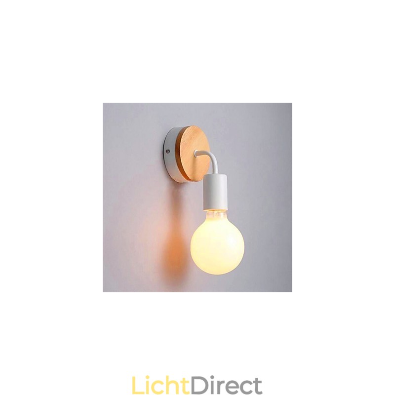 Moderne minimalistische creatieve persoonlijkheid hout ijzer lamp gang balkon slaapkamer nachtkastje ijzer wandlamp