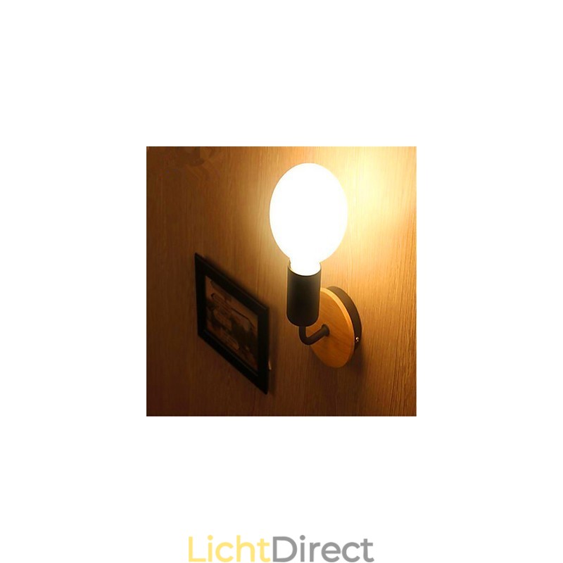 Moderne minimalistische creatieve persoonlijkheid hout ijzer lamp gang balkon slaapkamer nachtkastje ijzer wandlamp