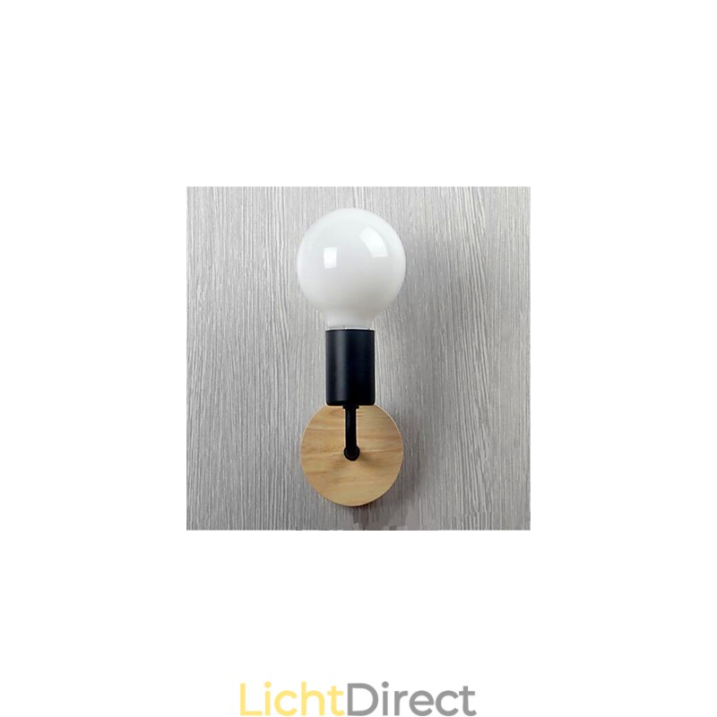 Moderne minimalistische creatieve persoonlijkheid hout ijzer lamp gang balkon slaapkamer nachtkastje ijzer wandlamp