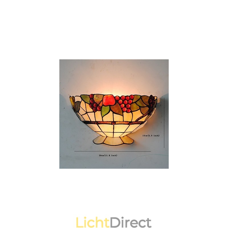 Retro Landelijke Wandlampen Glazen Kap Woonkamer Slaapkamer Restaurant Café Bar Wandlampen