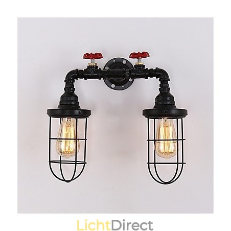 2 koppen retro industriële buis wandlampen eenvoudige loft zwarte vogelkooi metalen eetkamer keuken bar café decoratieve verlichting 2 koppen retro industriële buis wandlampen eenvoudige loft zwarte vogelkooi metalen eetkamer keuken bar café decoratieve verlichting
