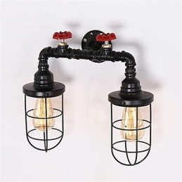2 koppen retro industriële buis wandlampen eenvoudige loft zwarte vogelkooi metalen eetkamer keuken bar café decoratieve verlichting