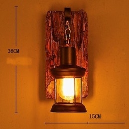 Enkele kop industriële vintage retro houten metalen schilderij kleur wandlamp voor de thuishotel gang decoreren wandlamp
