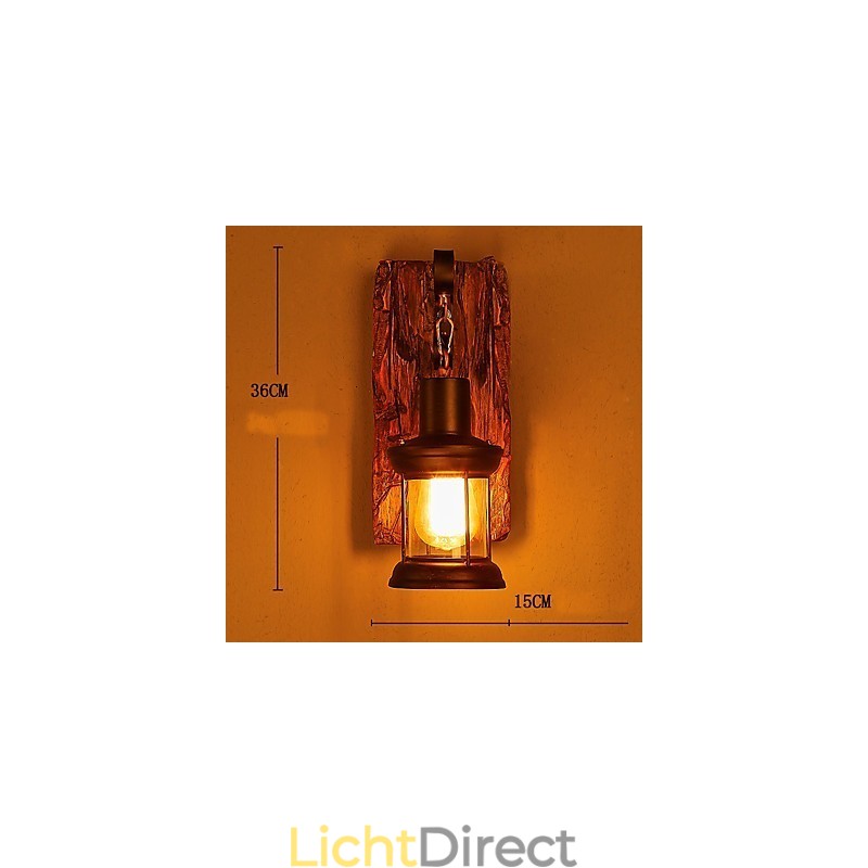 Enkele kop industriële vintage retro houten metalen schilderij kleur wandlamp voor de thuishotel gang decoreren wandlamp
