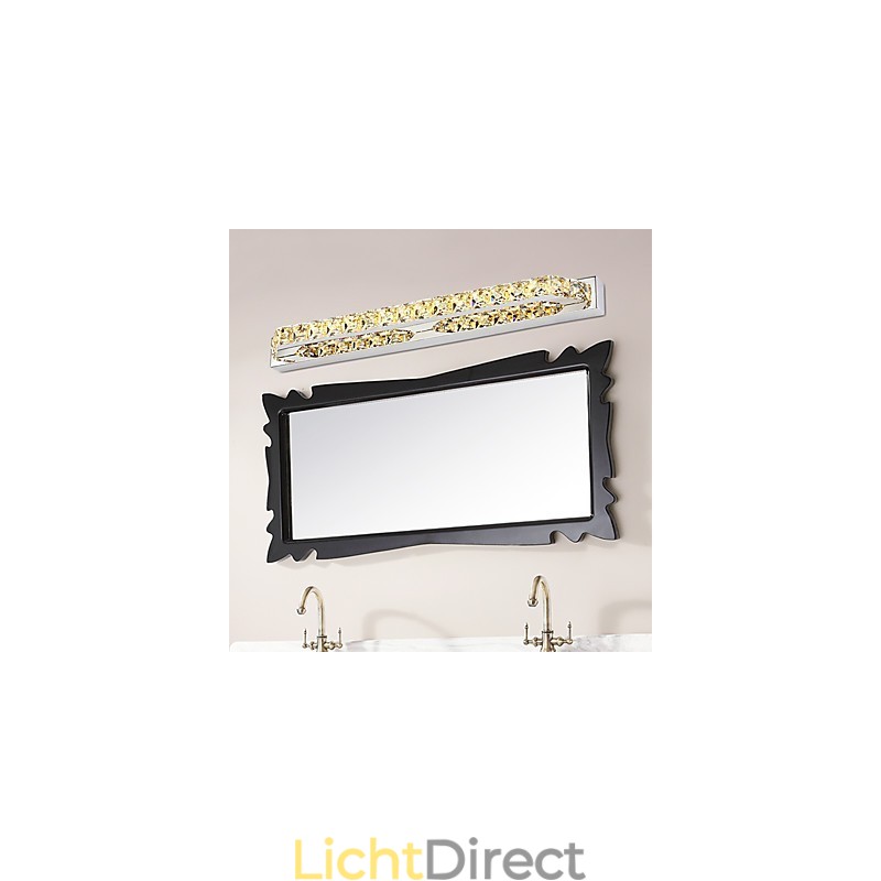 Lange hoogwaardige spiegellamp badkamerverlichting metaal en kristal wandlamp