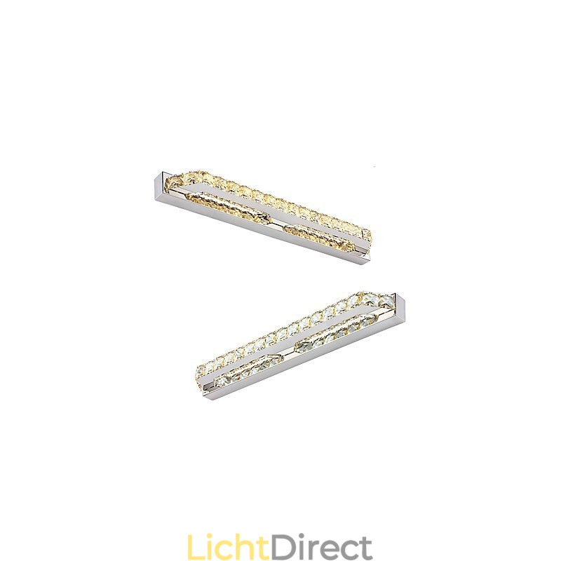 Lange hoogwaardige spiegellamp badkamerverlichting metaal en kristal wandlamp
