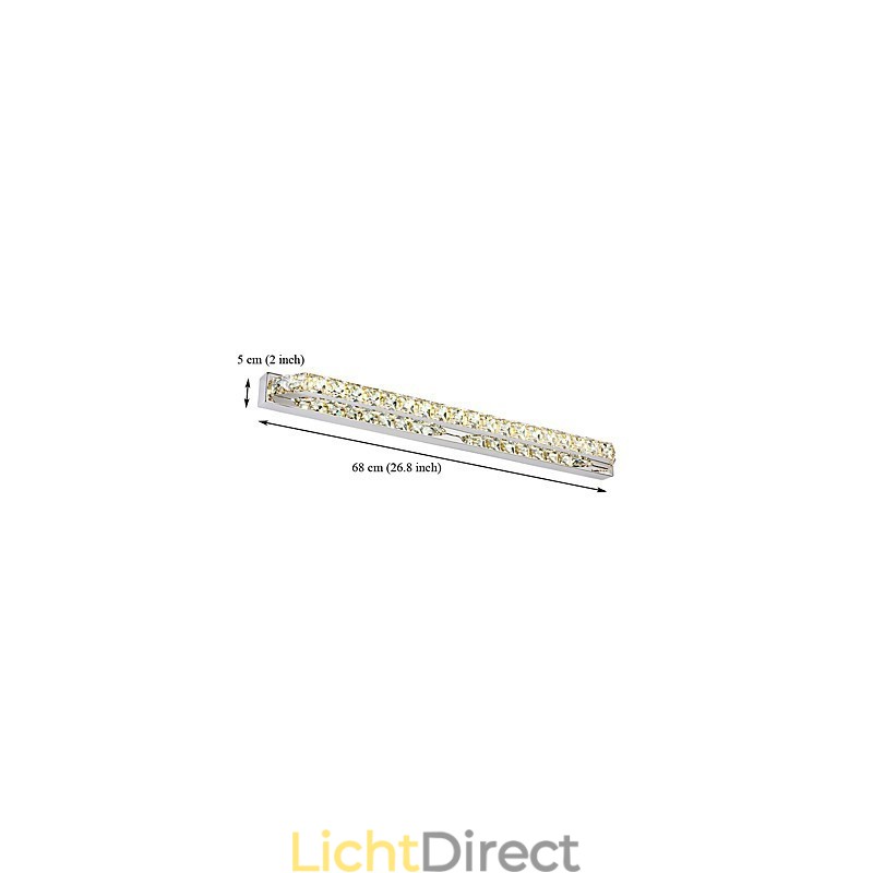 Lange hoogwaardige spiegellamp badkamerverlichting metaal en kristal wandlamp