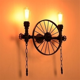 Vintage industriële pijp wandlampen creatieve verlichting restaurant café bar decoratie verlichting met 2 licht geverfde afwerking