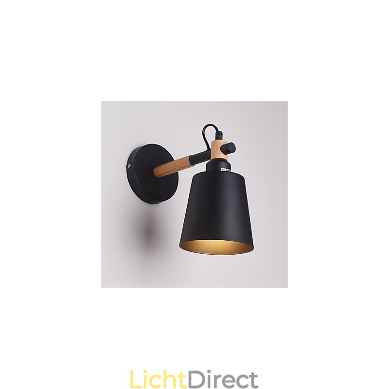 Vintage Hout Art Deco Metaal Metaal Rustiek Wandlamp Woonkamer Eetkamer Hal Wandlamp Zwart Wit Optioneel