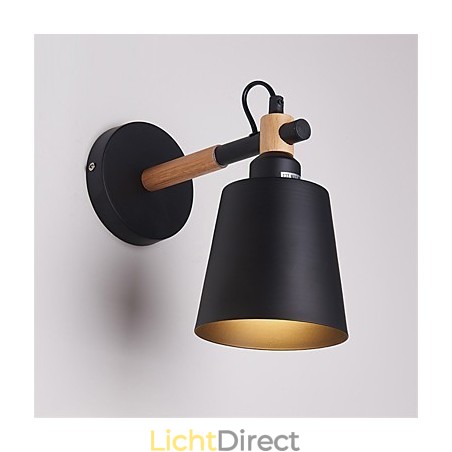 Vintage Hout Art Deco Metaal Metaal Rustiek Wandlamp Woonkamer Eetkamer Hal Wandlamp Zwart Wit Optioneel