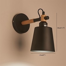 Vintage Hout Art Deco Metaal Metaal Rustiek Wandlamp Woonkamer Eetkamer Hal Wandlamp Zwart Wit Optioneel