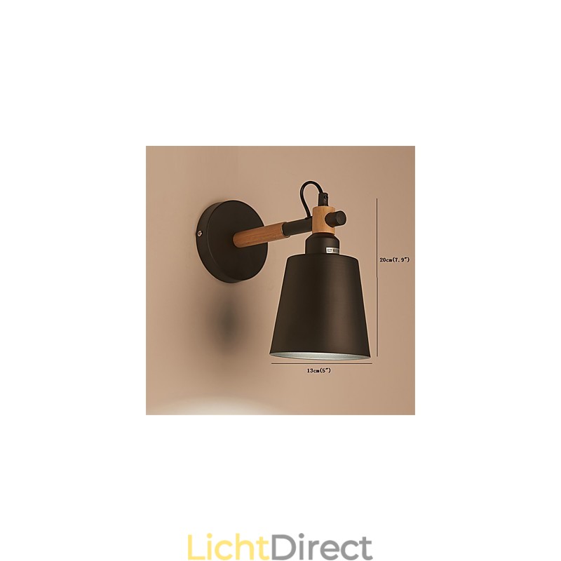 Vintage Hout Art Deco Metaal Metaal Rustiek Wandlamp Woonkamer Eetkamer Hal Wandlamp Zwart Wit Optioneel