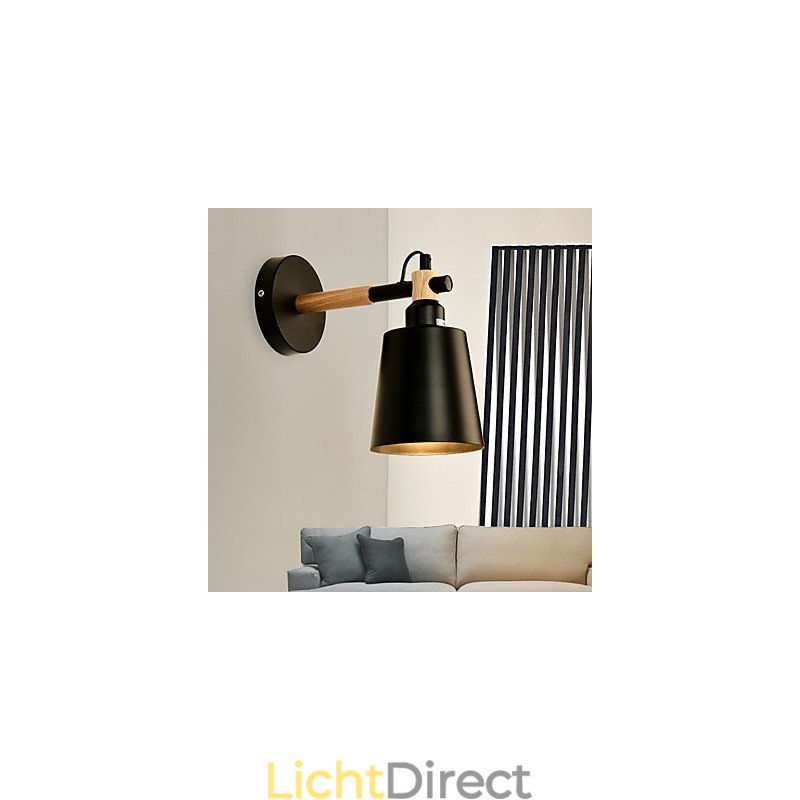 Vintage Hout Art Deco Metaal Metaal Rustiek Wandlamp Woonkamer Eetkamer Hal Wandlamp Zwart Wit Optioneel