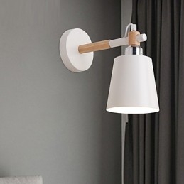 Vintage Hout Art Deco Metaal Metaal Rustiek Wandlamp Woonkamer Eetkamer Hal Wandlamp Zwart Wit Optioneel