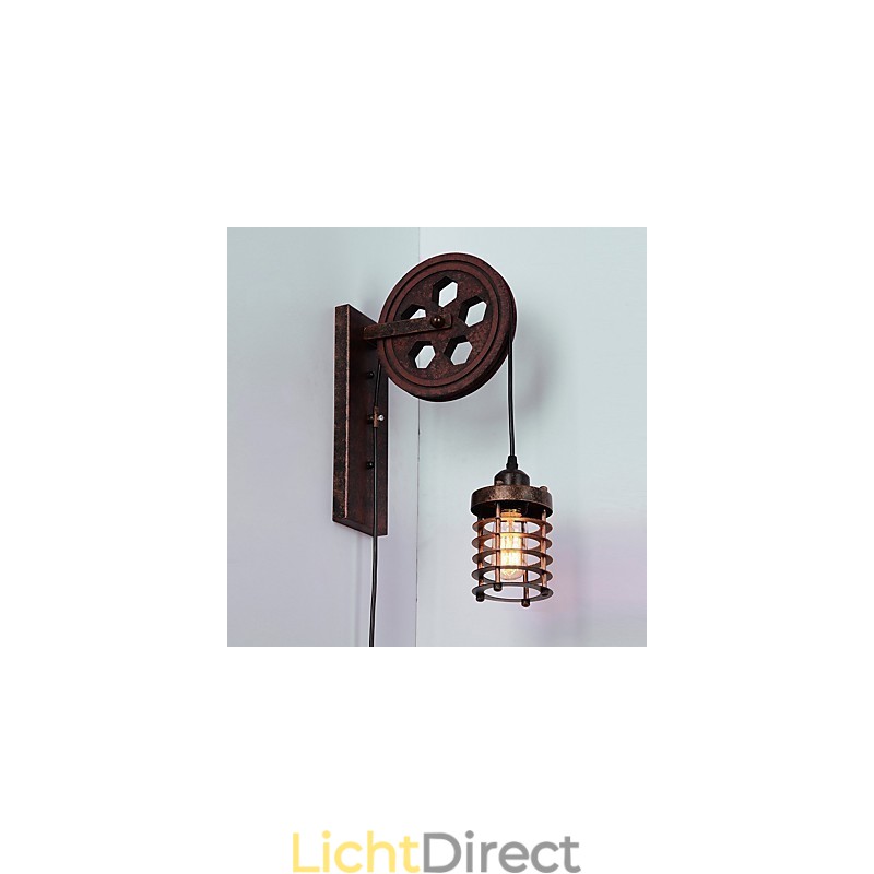 Industriële Retro IJzeren Wandlamp Creatieve Persoonlijkheid Lift Pulley Wandlamp