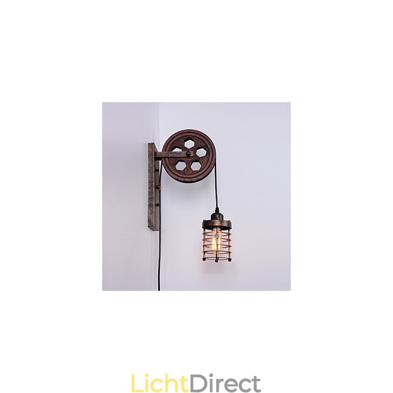 Industriële Retro IJzeren Wandlamp Creatieve Persoonlijkheid Lift Pulley Wandlamp