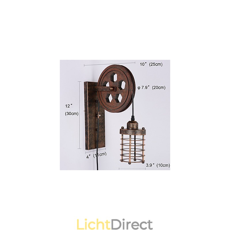 Industriële Retro IJzeren Wandlamp Creatieve Persoonlijkheid Lift Pulley Wandlamp