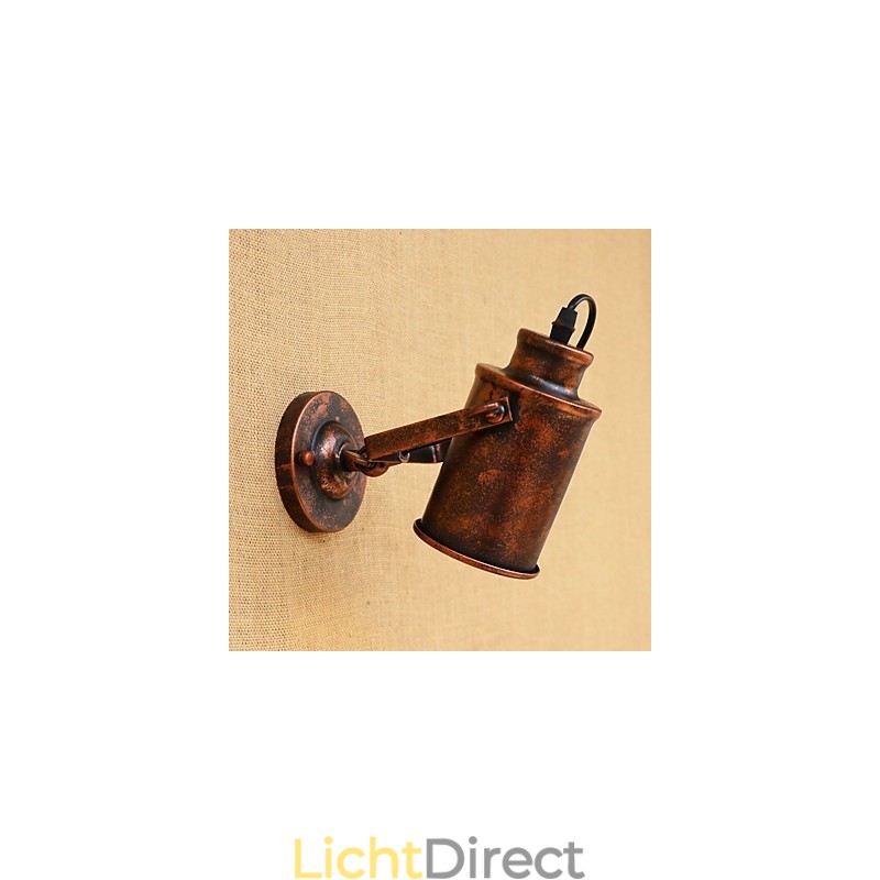 Geschilderde stalen wandlamp Dumb Black American Coffee Decoratie Retro wandlamp Lichtzwaardlamp op de muur