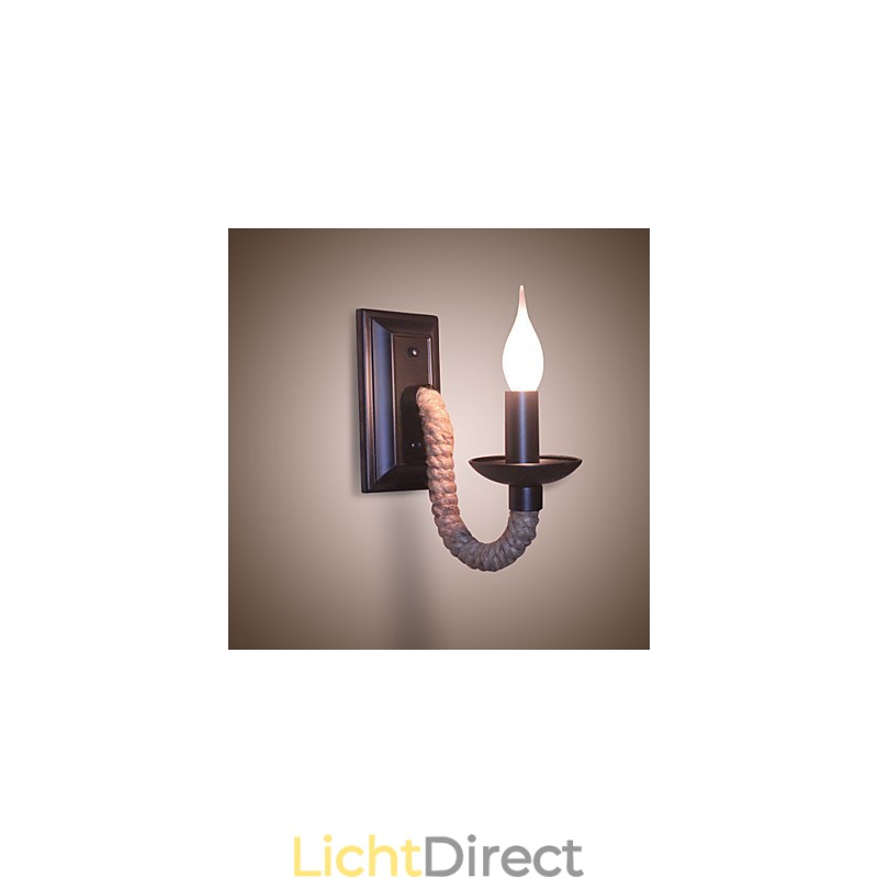 Henneptouw Retro Wandlamp Creatieve Persoonlijkheid Bar IJzeren Kaarslamp