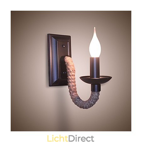 Henneptouw Retro Wandlamp Creatieve Persoonlijkheid Bar IJzeren Kaarslamp Henneptouw Retro Wandlamp Creatieve Persoonlijkheid Bar IJzeren Kaarslamp