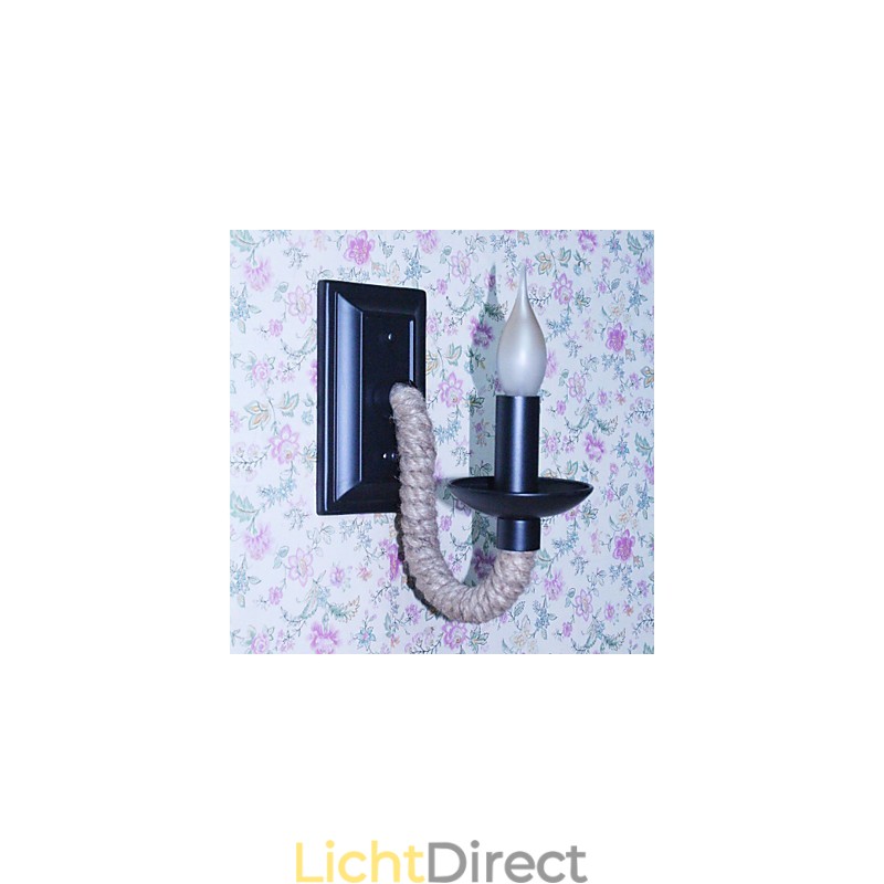 Henneptouw Retro Wandlamp Creatieve Persoonlijkheid Bar IJzeren Kaarslamp