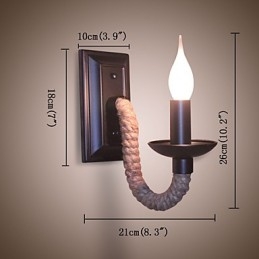 Henneptouw Retro Wandlamp Creatieve Persoonlijkheid Bar IJzeren Kaarslamp