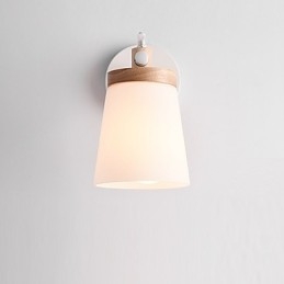 Wandlamp met glazen kap en metalen voet, sfeerverlichting, wandlampen, wandlamp