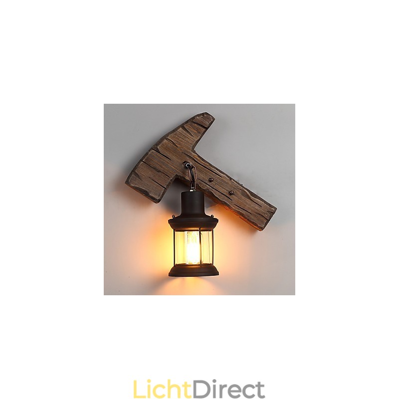 Enkele kop industriële vintage retro houten metalen schilderij kleur wandlamp voor de thuishotel gang decoreren wandlamp
