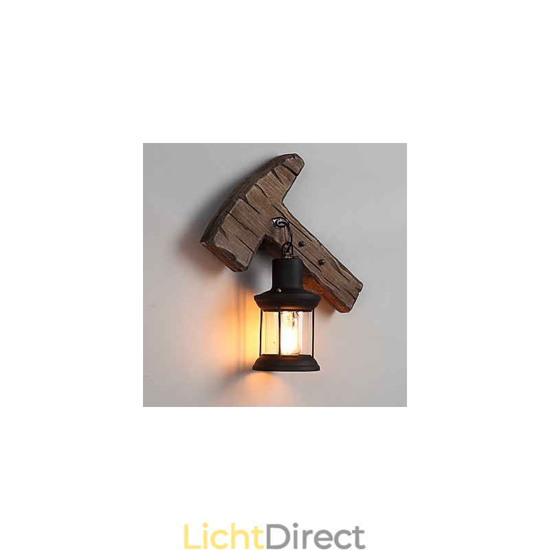Enkele kop industriële vintage retro houten metalen schilderij kleur wandlamp voor de thuishotel gang decoreren wandlamp
