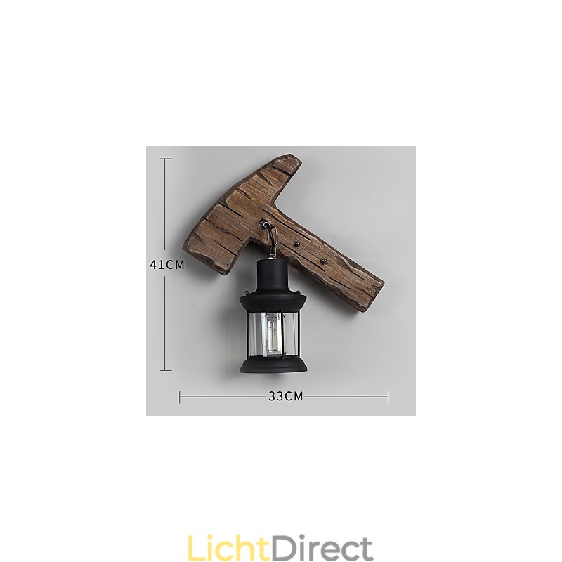 Enkele kop industriële vintage retro houten metalen schilderij kleur wandlamp voor de thuishotel gang decoreren wandlamp