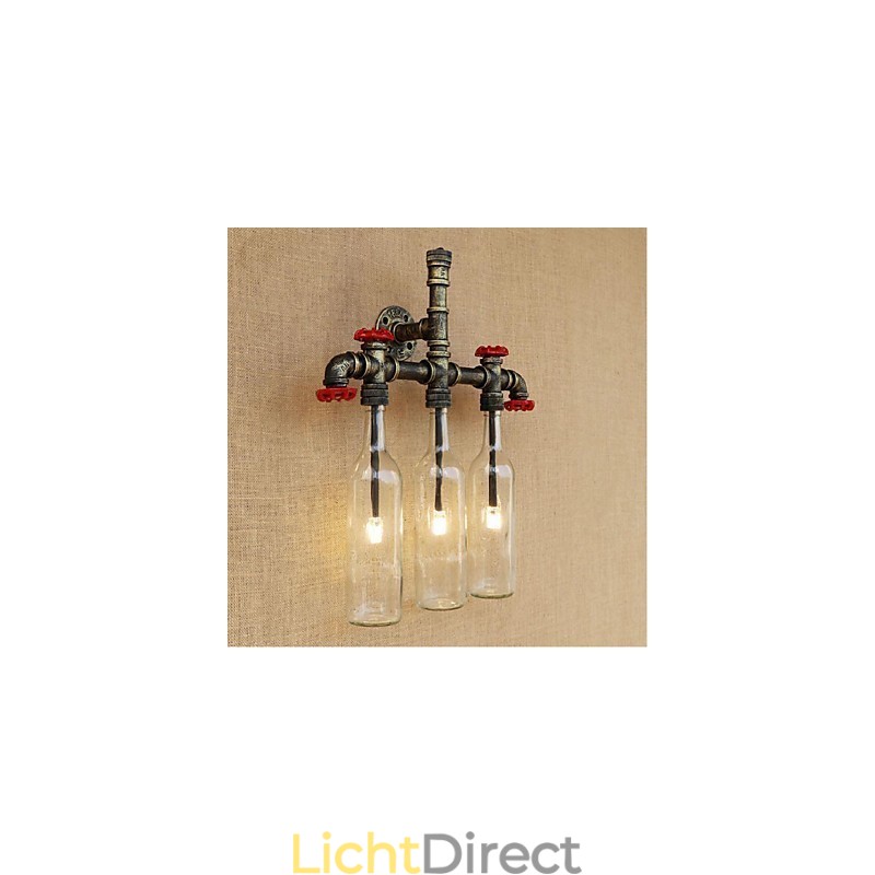 Retro Industriële Wind Switch Waterfles Wandlamp Wandlamp