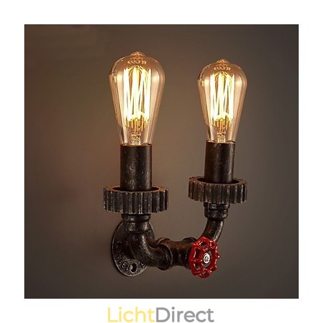 2 Hoofden Vintage Industriële Metalen Wandlampen Restaurant Café Bar Decoratieverlichting