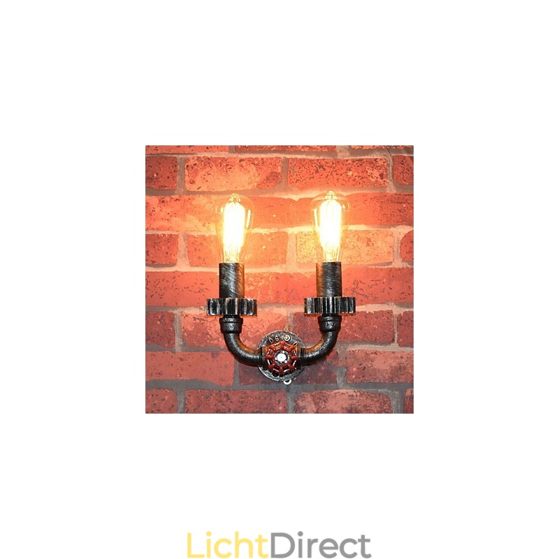 2 Hoofden Vintage Industriële Metalen Wandlampen Restaurant Café Bar Decoratieverlichting