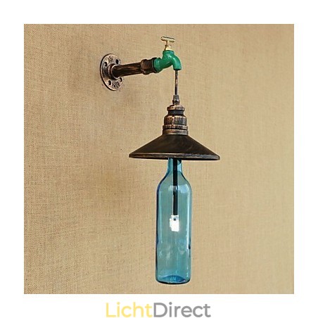 IJzeren pijp retro bar hotel decoratie pijp fles wandlamp IJzeren pijp retro bar hotel decoratie pijp fles wandlamp