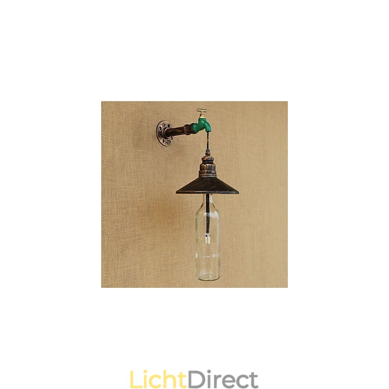 IJzeren pijp retro bar hotel decoratie pijp fles wandlamp