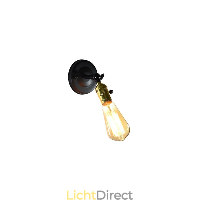 Wandlamp van ijzer Zwart Eenvoudige retro wandlamp Enkele kop Decoratieve wandlamp Europese stijl