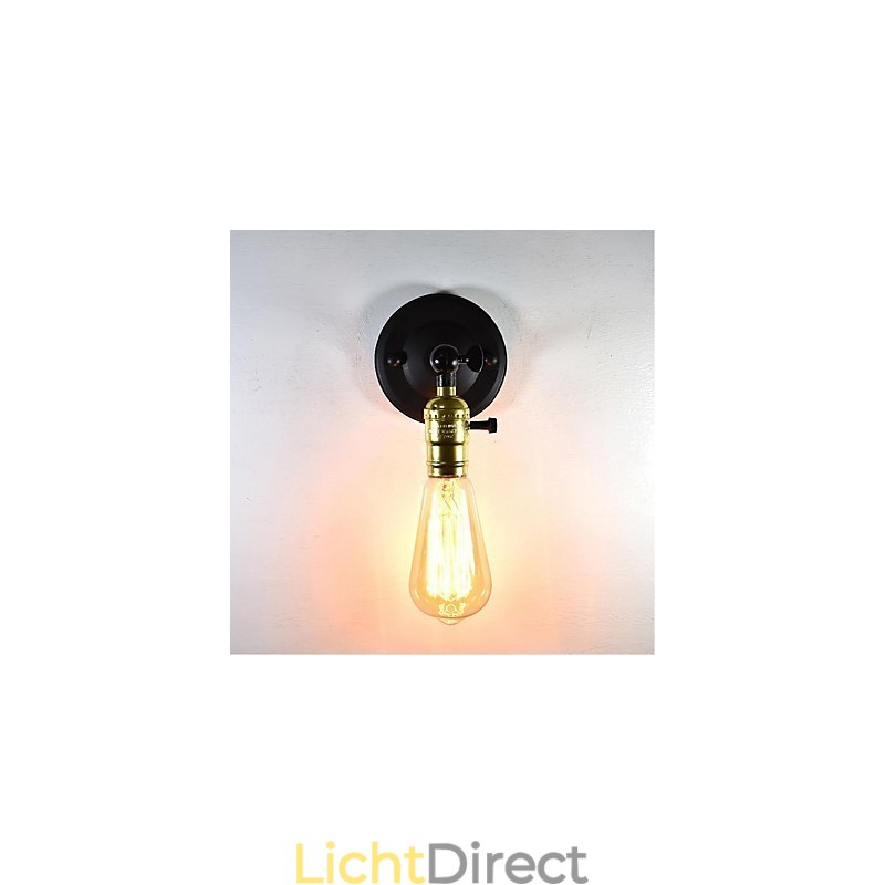 Wandlamp van ijzer Zwart Eenvoudige retro wandlamp Enkele kop Decoratieve wandlamp Europese stijl