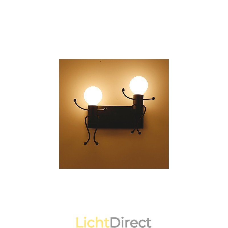 Robotvorm Vintage Metaal Industrieel Loft Rustiek Wandlamp Bar Café Entree Hal Wandlamp Zwart Wit Optioneel