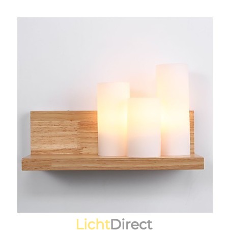 Houten wandlampen 3 lampen Landelijk Houten wandlampen 3 lampen Landelijk