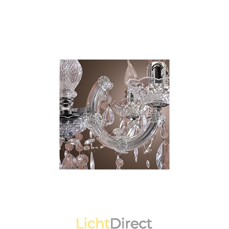 Upligh Chrome Plafondlamp Kaarslicht Acryl Armatuur Kroonluchter Hanglamp