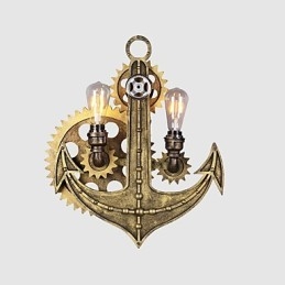 Vintage Industriële Wandlampen Hout Tandwiel Vorm Creatieve Draaibare Verlichting Restaurant Café Bar Decoratieverlichting