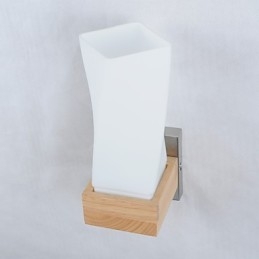 Eenvoudige wandlamp, nachtkastje, bureaulamp met glazen kap en massief hout voor slaapkamer, ladekast, woonkamer, babykamer, studentenkamer, salontafel, boekenkast