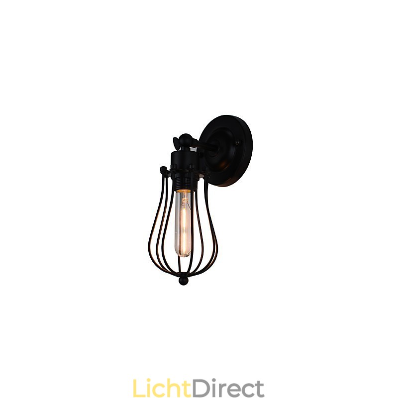 Geschilderde stalen wandlamp Dumb Black American Coffee Decoratie Retro wandlamp Lichtzwaardlamp op de muur